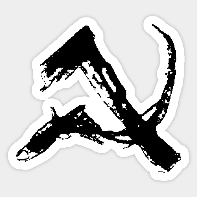 Dark and Gritty Hammer and Sickle Symbol Sticker by MacSquiddles